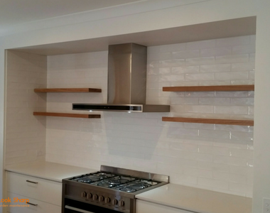 Blackbutt floating shelves in Ocean Grove