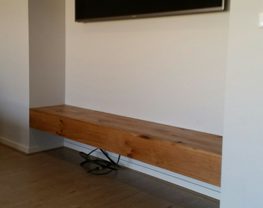 Floating American White Oak TV Bench